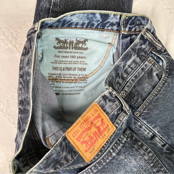 Levi 34"x32" 522 Men's Jeans Excellent Quality  Thick cotton blue denim - Picture 3 of 14